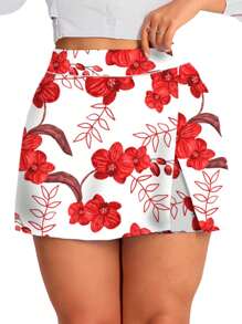 Short Skirt Tailoring Short Casual - Red - View 1