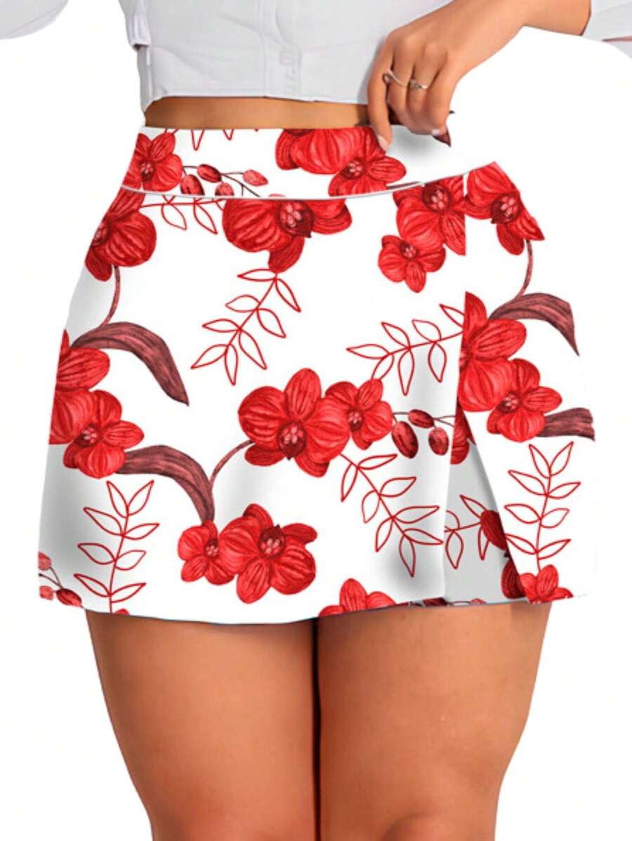 Short Skirt Tailoring Short Casual - Red - View 1