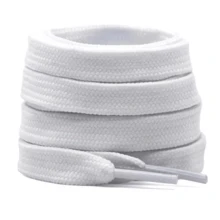 Bboy Fat Lace Wide Thick White Tennis Style Bow Shoelace Washable Resistant - 白色 - 查看 3