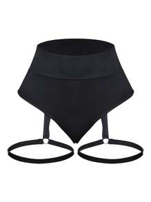 1 pieza Conjunto de modelador femenino negro - Entrenador de cintura, Elevador de glúteos, Body con tirantes ajustables Control del abdomen Vestido liso Pantalones cortos moldeadores Ropa interior Bragas Modelador
