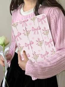 Ayotu 1 个蝴蝶结和花朵保护套，带笔架，支持自动睡眠/唤醒盖，具有防摔功能，带 iPad - 彩色 - 查看 2