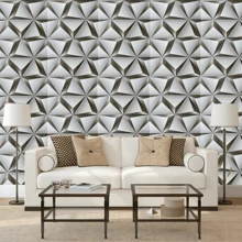 1pc Self-Adhesive Wallpaper, Gray 3D Geometric Pattern Peel And Stick Contact Paper, Waterproof And Removable For Living Room, Kitchen, Bedroom, Dorm, Furniture Refinishing, Autumn Wall Decor - Grey - View 5