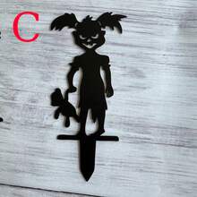 Halloween Party 4pcs Spooky Little Devil Garden Stake - Contemporary, Halloween Decoration For Outdoor Use, Halloween Decor, Halloween Accessories - Black - View 7