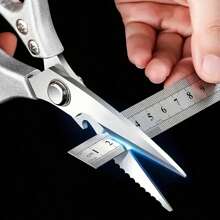 Kéo nhà bếp chuyên nghiệp bằng thép không gỉ 8,5 inch có tay cầm bằng nhôm - Hoàn hảo để cắt xương gà và nhiều thứ khác, - Bạc - Xem 4