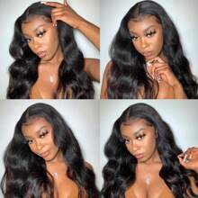 BINF 12A Brazilian Body Wave Bundles Human Hair Extensions 100% Unprocessed Virgin Hair Body Wave 3 Weave Bundles Human Hair 1B Natural Black Body Wave Thick Weave Real Human Hair Extensions For Women Wet And Wavy Human Hair Extensions - Natural Black - 查看 9