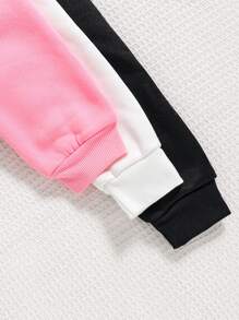 3pcs/Set Young Girl Cartoon Printed Warm Hoodies - Multicolor - View 4