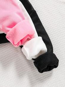 3pcs/Set Young Girl Cartoon Printed Warm Hoodies - Multicolor - View 5