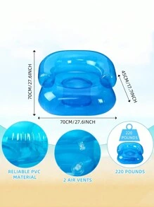 1pc PVC Inflatable Sofa Seats, Portable Air Sofa Chair Stool Suitable For Outdoor Camping, Picnic, Travel