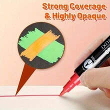 12/24 色双头丙烯画笔套装，适用于岩石、帆布、木材等 - 非常适合 DIY 工艺品和专业艺术项目 - 完美的圣诞礼物 - double-ended - 查看 6