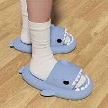 Wuxi lateness time co., ltd Men's Pumpkin Shark Design EVA Thick-Soled Slip-On Sandals - Blue - View 2