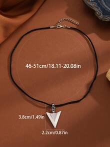 1 件锻钢 Trueshot 箭头吊坠项链随附项链首饰绳 - 黑色 - 查看 2