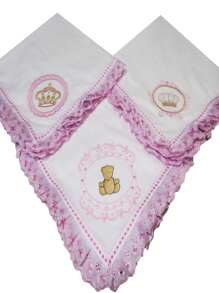 3 Piece Embroidered Crown Blanket - Maternity - Màu Hồng baby - Xem 2