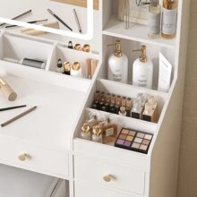 Vabches Modern Minimalist Dressing Table, Storage Cabinet, Integrated Household Bedroom Makeup, Taipei European Makeup Table