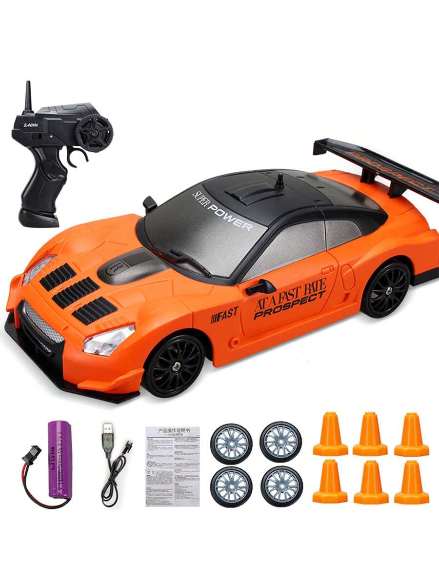 WLtoys AE86 1:24 赛车漂移车带遥控玩具遥控车漂移高速竞赛喷雾四驱 2.4G 电动跑车礼物