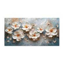 1 pezzo Quadro astratto con fiori bianchi su tela, decorazione moderna per la casa, stampa pittorica, opera d'arte da parete, senza cornice