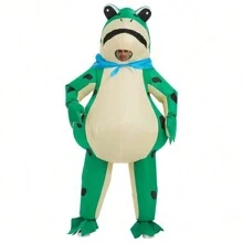 Traje inflable de rana animal caliente, disfraz de cosplay de anime para adultos para Navidad, carnaval y fiestas - Verde - Ver 2
