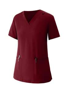 Women Scrub Sets Elastic Jogger Nurse Uniform  Washer Clothes With Pockets Breathable Scrub Top And Pants