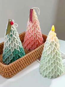 DIY 3D Christmas Tree Pine Ornament Silicone Molds Scented Candle Aromatherapy Gypsum Soap Resin Mould Crafts Gift Making Mold Home Decor