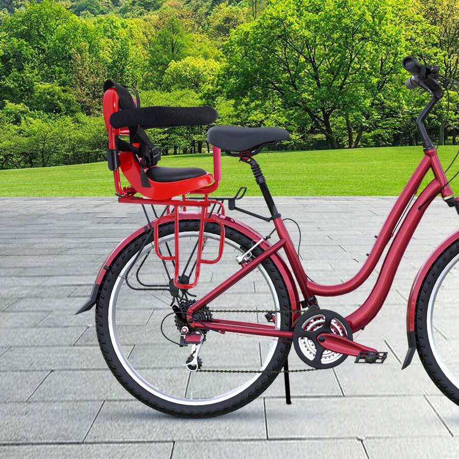 Rear Child Bike Seat Attachment For Adult Bike With Seat Cushion, Rear