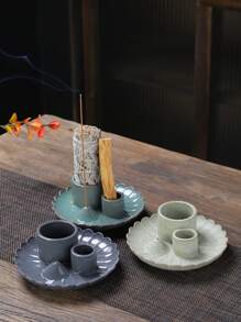 1 件陶瓷圣木香棒支架 4 合 1 香炉鼠尾草支架香座烟灰收集器托盘适用于冥想瑜伽室 - 1個 - 查看 1