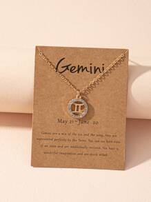 1pc Fashionable And Versatile Women's Simple Shiny Cubic Zirconia Zodiac Sign Necklace - Zodiac Necklace - View 35