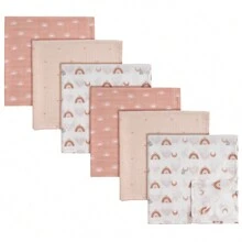 Receiving Blanket Boy Cotton Muslin Swaddle Blankets Girl Newborn Squares Double Absorbent Infant Swaddling Wrap - 6 Pack - 彩色 - 查看 2