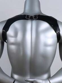 1 件男士手工铆钉 PU 皮革肩带，适合紧身衬衫和 T 恤万圣节