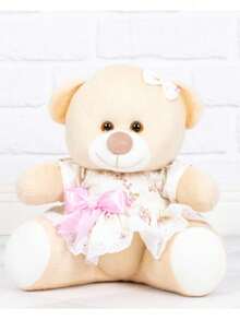 Plush Teddy With Floral Dress For Niches And Decorations 26 Cm - 1 Piece - 諾維西莫羅薩 - 查看 2