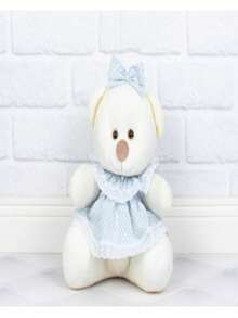 Tedde 26 Cm Straw Plush With Polka Dot Baby Dress - Ideal For Niches And Decorations - 灰色圓點 - 查看 2