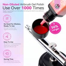 Saviland 24 Colors Airbrush Gel Nail Polish: Use With Airbrush For Gradients, Blush Nails, Layered Nail Art Without Thinning, Airbrush Paint Kit For Home, DIY, Salon And Party - 彩色 - 查看 5