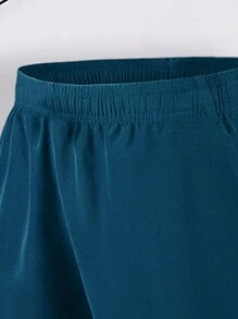 1pc Boys/Teens' Plain Simple Casual Zip-Up Sports Shorts For Outdoor Summer