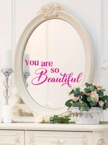 Nhãn dán tường hình khẩu hiệu trích dẫn, nhãn dán tường hình chữ cái đơn giản để trang trí nhà cửa, nhãn dán, decal dán tường, decal vinyl để trang trí nhà cửa, vật dụng trang trí mùa xuân làm mới ngôi nhà của bạn, nhãn dán trang trí Rama - Màu Hồng Tươi - Xem 11