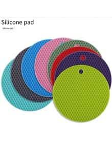 Jedna izolowana mata stołowa, kreatywna, pogrubiona europejska silikonowa mata kuchenna, okrągła podkładka w kształcie plastra miodu