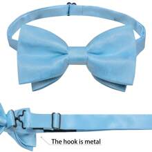 1pc Solid Color Pre-Tied Bow Tie, All Seasons - Multicolor - View 19