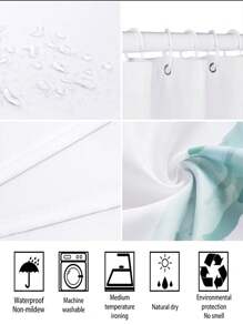 1 pièce Rideau de douche de salle de bain à motif floral et végétal, imperméable et résistant à la moisissure pour la salle de bain/la salle de toilette, décoration de salle de bain, décoration d'automne, accessoires de salle de bain, rentrée scolaire