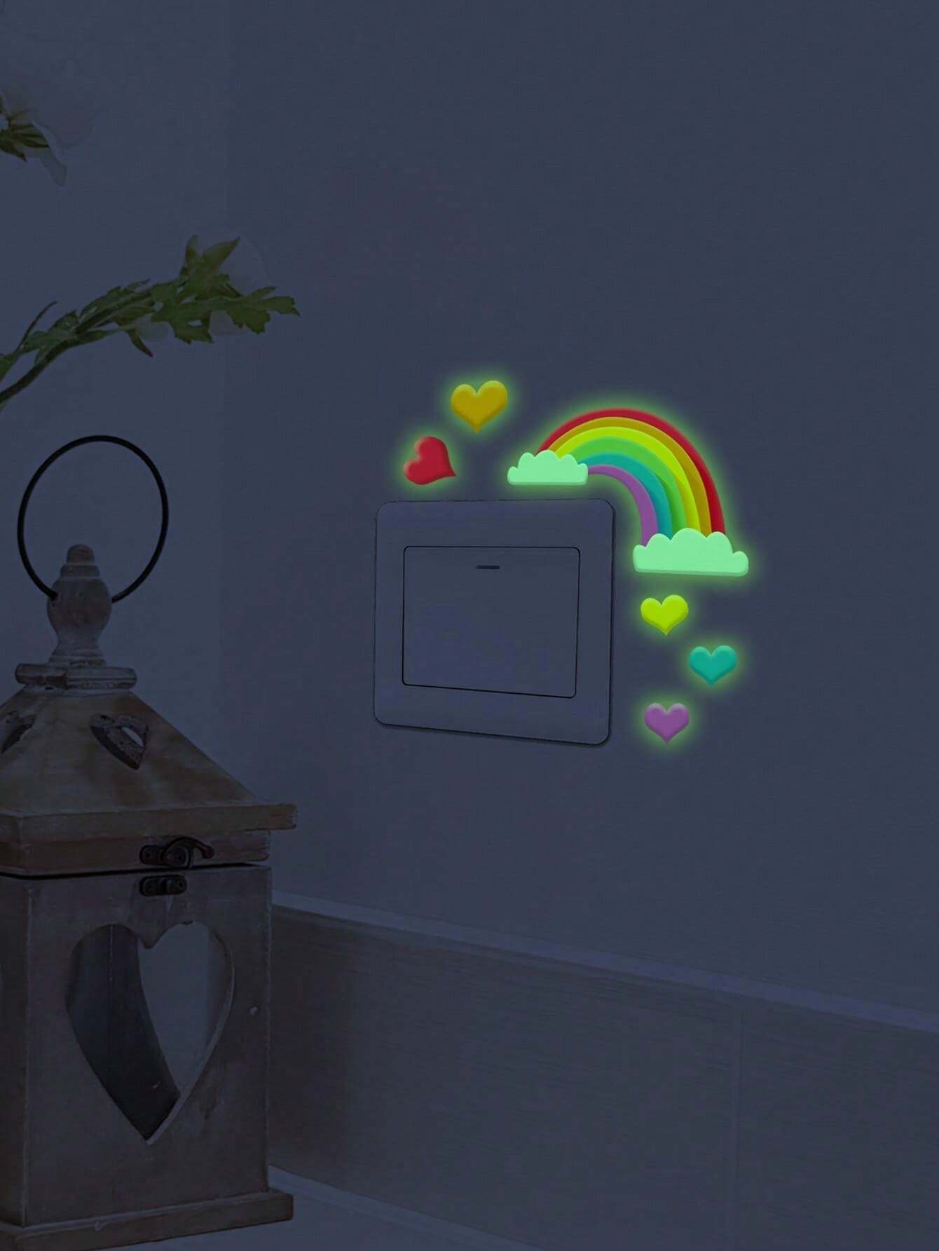 1set Glow In The Dark Rainbow Star Decor Switch Stickers SHEIN
