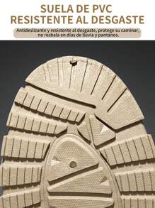 Botas oxford y derby de PU de punta redonda de color sólido de moda para hombres, cómodas zapatillas antideslizantes para hombres, botas de moda para hombres para salir, deportes y todos los días.