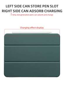 Solid Color Pencil Slot Protective Case Compatible With IPad Mini4/Mini5/Mini6/Mini7/Air/Air2/9.7/10.2/10.5/Air4/Air5/Pro11-Inch/10th Gen/Air 11-In.(M2)-2024/Air 13-In.(M2)-2024/Pro11-In.(M4)-2024/Pro13-In.(M4)-2024/IPad Air 13(M3 2025)/IPad Air 11-Inch (M3) 2025/IPad (A16) 11 Inch 11th Generation 2025 Models