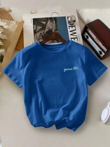 Camiseta informal de cuello redondo con estampado de coche para niños, para niños