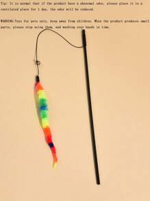 1 Pc New Colorful Twisty Worm Cat Teaser Wand Interactive Play Toys - Multicolor - View 6