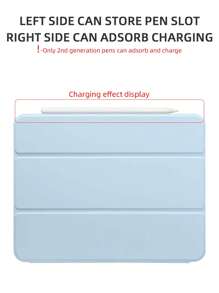 1 funda protectora plegable de 3 pliegues de color blanco hielo ajustable para bolígrafo y soporte para tableta, compatible con iPad Mini4/Mini5/Mini6/Mini7/9.7/10.2/10.5/Air4/Air5/10.9/Pro11/10th/12.9/iPad Air 11-pulgadas(M2)-2024/iPad Air 13(M3 2025)/iPad Air 11-pulgadas (M3) 2025/iPad (A16) 11 pulgadas 11th Generation 2025