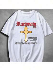 Racionais Cross T-Shirt Unisex 100% Cotton Streetwear Launch Shipping Various Colors!! - trắng - Xem 2