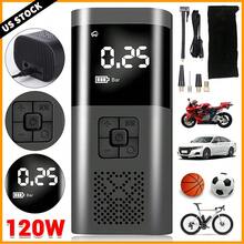 Frarome 160PSI Portable Air Pump For Car Tires With Battery, Tire Inflator Portable Air Compressor,Auto-Off Bike Pump With Digital Pressure Gauge & Emergency Light For Car, Motorcycle, Ball - Black - View 1