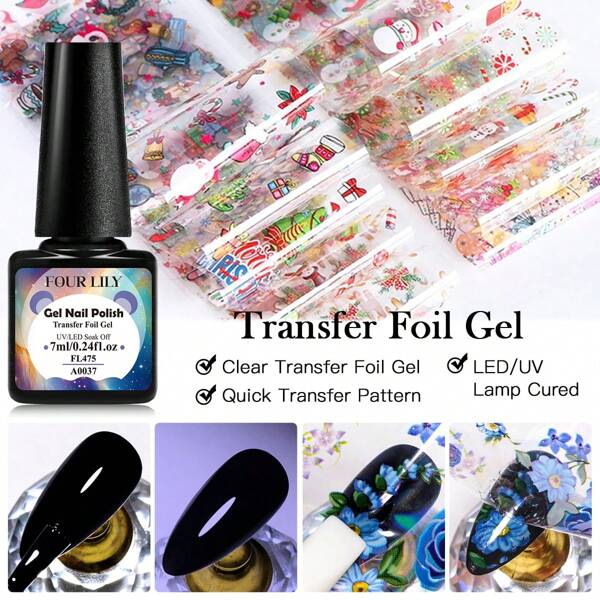 7ml Transfer Foil Glue Nail Polish Adhesive Sticker Foils Nail Gel Soak Off Uv Printing Gel Varnish Nail Glue For Nail Foil Stickers