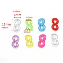 500pcs 11x6mm Transparent Loom Rubber Bands S Clips For DIY Jewelry Making Loom Bands Braid Bracelet Hook Connector Accessories