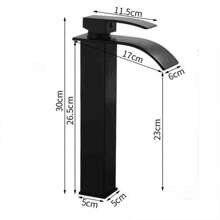 Robinet de lavabo cascade à large ouverture en acier inoxydable avec poignée unique pour évier chaud et froid