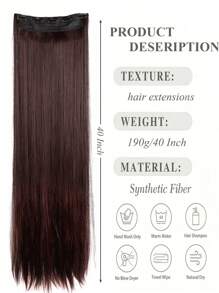 Extensiones de cabello negro extra largo liso con 5 clips, extensión de coleta para damas y niñas de 20 a 40 pulgadas, extensiones de cabello postizas para mujeres adecuadas para varias ocasiones, incluyendo festivales de música, fiestas, cosplay, vacaciones y todas las estaciones