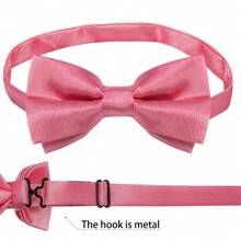 1pc Solid Color Pre-Tied Bow Tie, All Seasons - Multicolor - View 8