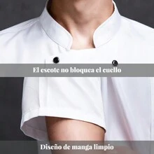 2pcs Paquete Filipina Chef Hombre Y Mandil Y Gorro De Cocina - Blanco - Ver 6