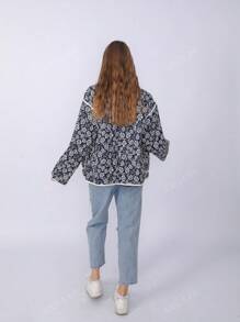 Fashionable Reversible Double-Sided Printed Padded Coat